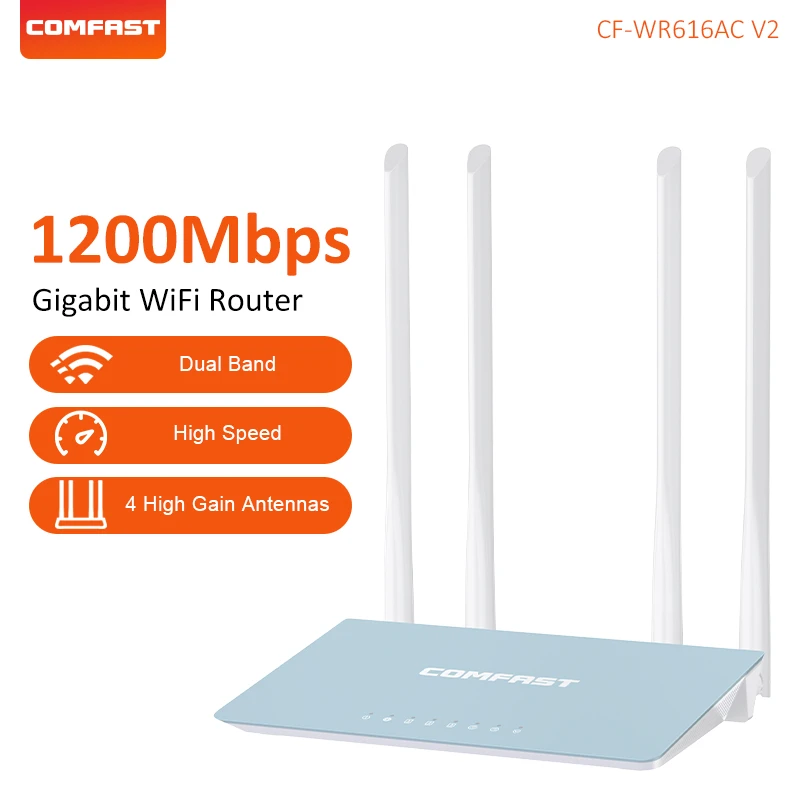 Comfast 1200Mbps Home Wifi Router 2.4G/5.8Ghz Wireless Router Amplificatore Wps 4 Ripetitore Antenna Ad Alto Guadagno Expander Cf-Wr616Acv2