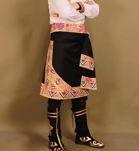 Abbigliamento tibetano da uomo cinese gonna avvolta Guozhuang