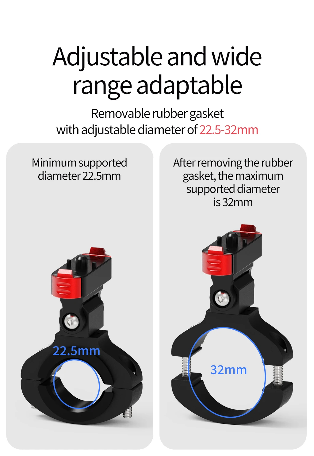 Motorrad-Lenkerhalterung für GoPro 13-Zubehör, magnetische Schnellspanner, Aluminiumklemme, verstellbare Dämpfung, Kamera, Fahrradhalterung – Detail 2