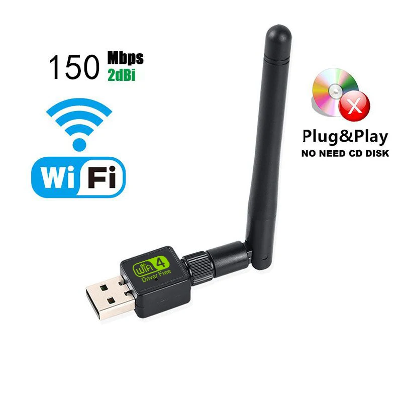 Wifi + Bluetooth 4.0 Adaptateur Dongle, 150M sans fil Wifi Carte