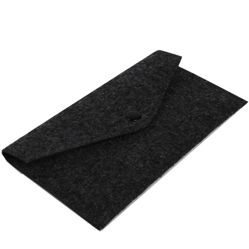 Felt Coin Wallet Women Men Purse Change Bag Credit Card Holder Solid Color