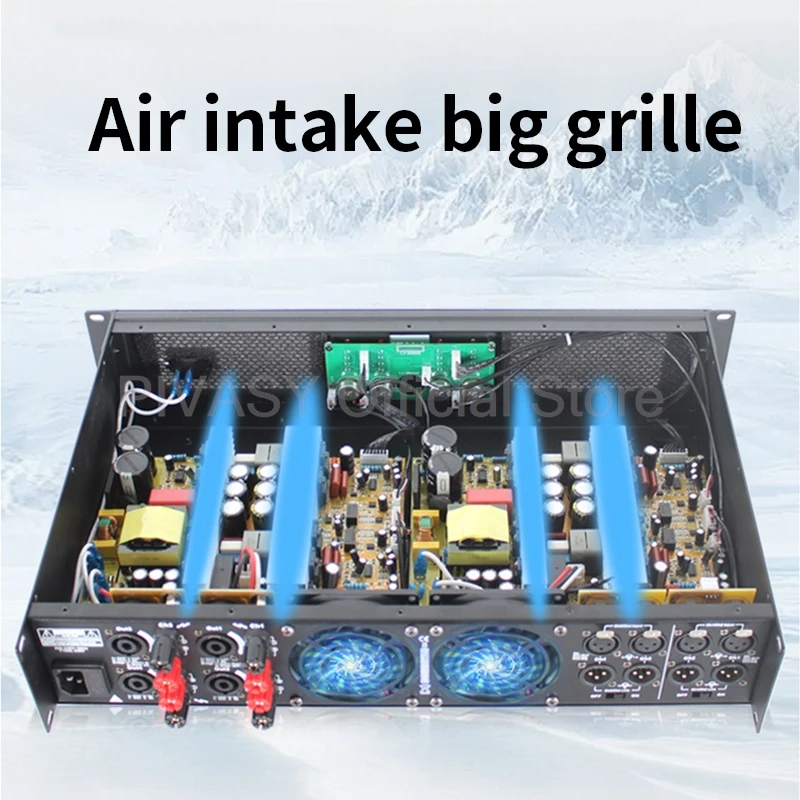 1200W High Power Professional Sound Amplifier 2/4 Channel Hifi Enthusiast Digital Subwoofer Amplifier Stage Home Audio