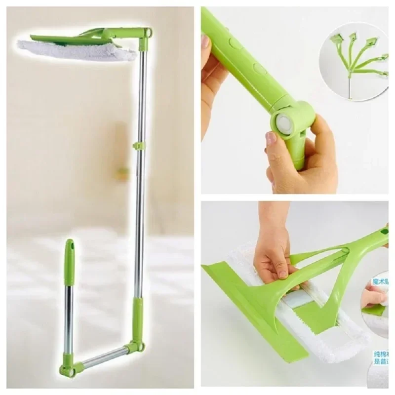 New Household Multifunctional Foldable Telescopic Double Layer Window Cleaner Portable Wall Cleaning and Dust Removal Tool