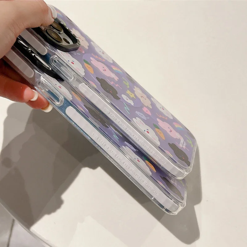 MagSafe Acrylic Colorful Rabbit Phone Case Cover for IPhone 11 12 13 14 15 Pro Max Case for IPhone 15 Pro Max