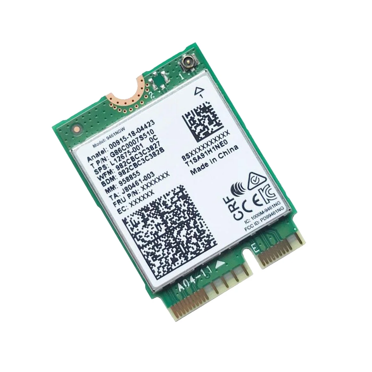 

Беспроводной адаптер для Intel 9461NGW Wi-Fi + перегородка + антенна AC 9461 2,4G/Φ 802.11AC M2 Key E CNVI Bluetooth 5,0