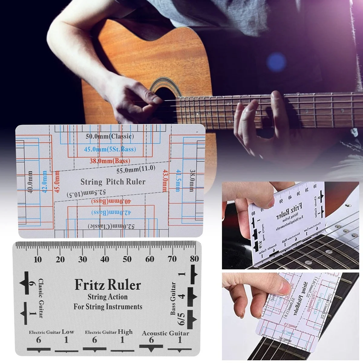 Guitar Measurement Tool String Height Specification Ruler Card Luthier Instrument Accessories