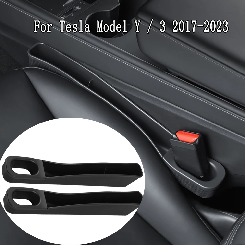 

Car Front Seat Seam Storage Box Organiser for Tesla Model Y/3 2017-2023 Side Storage Pocket Car Organizer Accessories