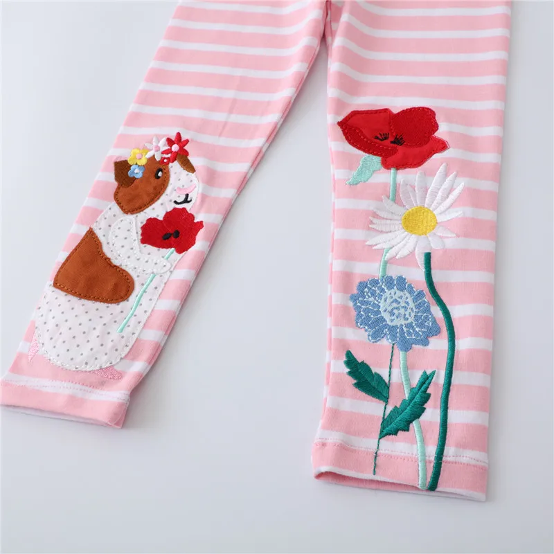 Pantalones de malla con bordado de unicornio para niñas pequeñas, pantalones ajustados de longitud completa, ropa para niños pequeños, Venta caliente