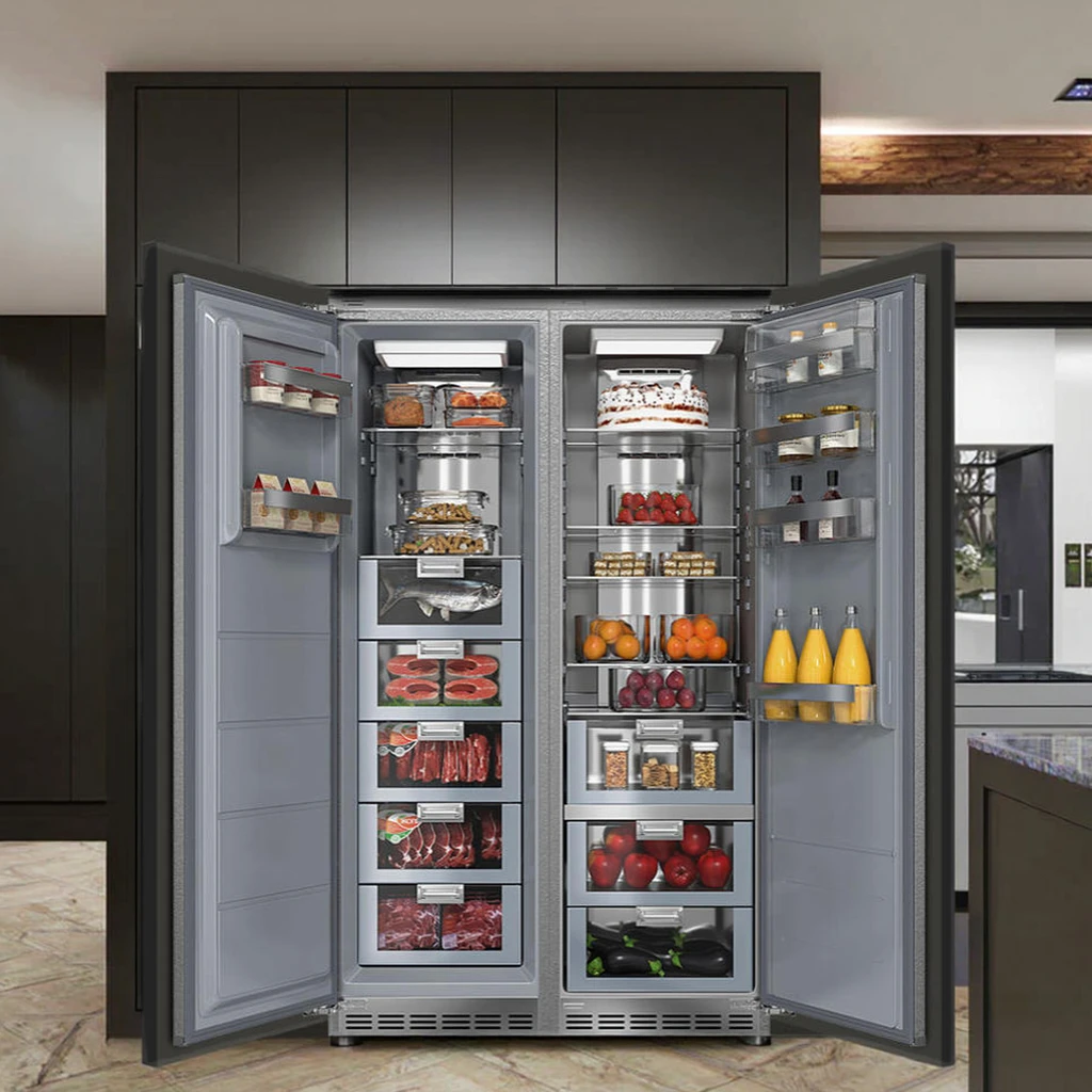 New 528L American-Style Side-by-Side Refrigerator-Freezer Full Integrated Ultra-Thin Recessed Plastic Energy Hotel Household 1