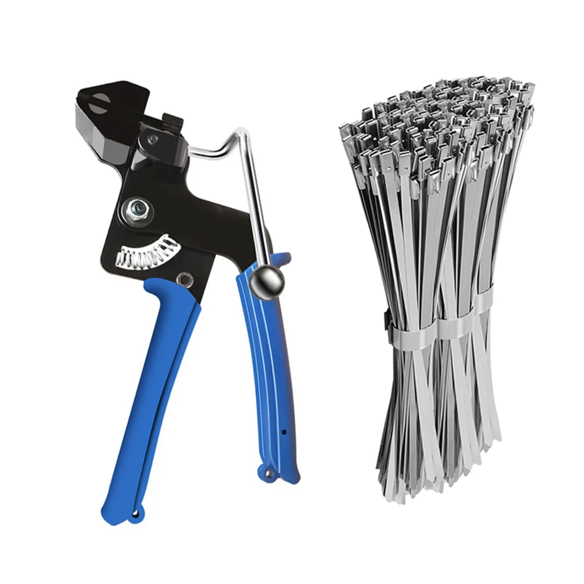 

Heavy Steel Cable Tie Tool, Include 100 PCS Stainless Steel Cable Ties, Suitable for Home, Office, and Industrial Use