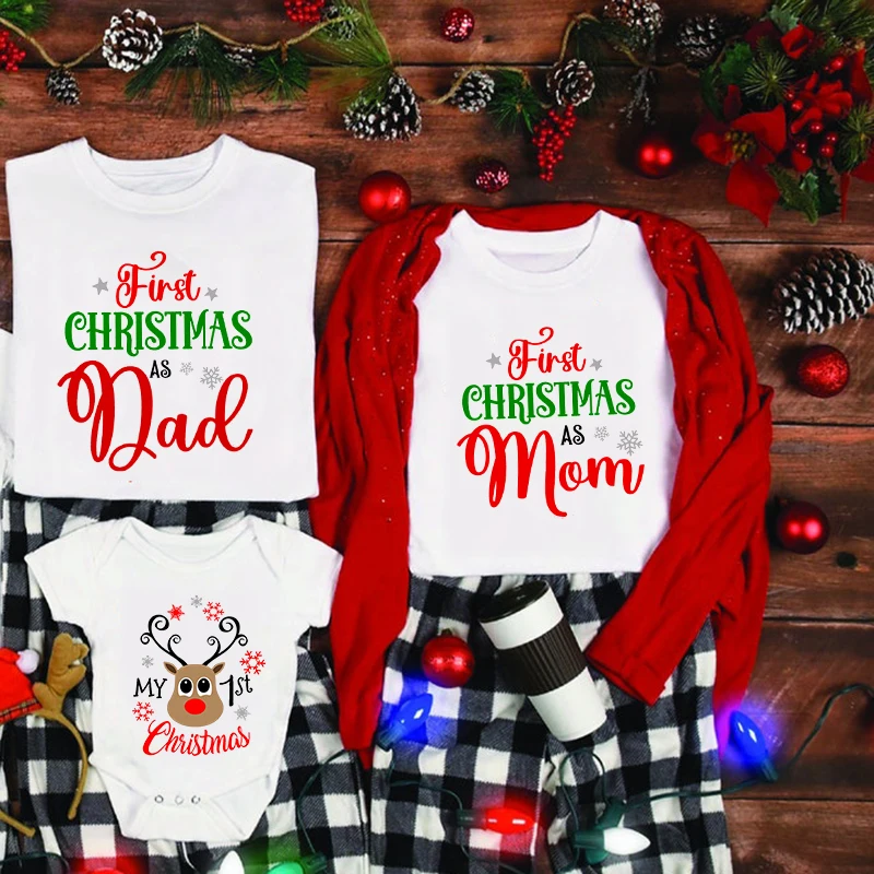 T-Shirt Assressentimaman Et Moi Pour La Famille, Barboteuse Pour Bébé, Papa Et Colonne Vertébrale, Vacances De Noël, Premier Noël