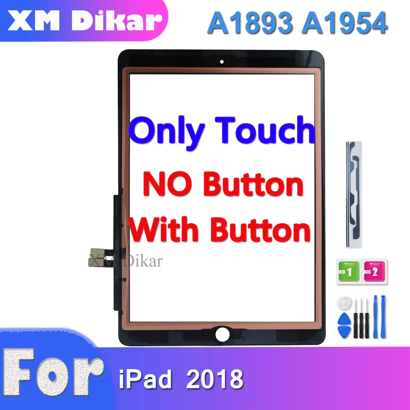 For iPad 6 6th Gen 2018 A1893 A1954 Home Button Touch Screen Digitizer  Replace