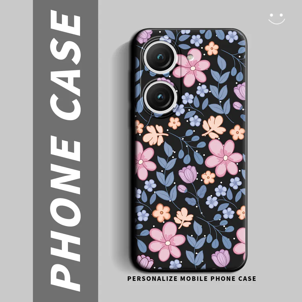 For Asus Zenfone 9 (AI2202) Case Cartoon Cute Cat Flower