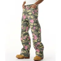 Pantalon de Camouflage à motif multicolore pour hommes, quatre saisons, populaire, basique, polyvalent, lavage droit, pantalon de Cowboy décontracté, 2025 5