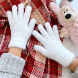 Luxury Winter Velvet Gloves - Plush Warmth for Women, Perfect for Outdoor Activities (WHITE)