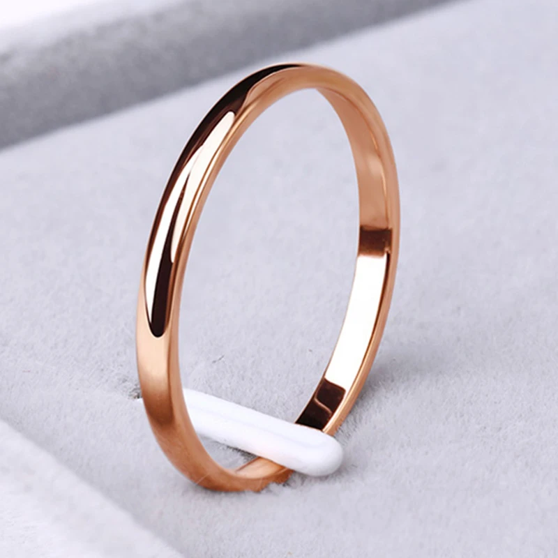 NUOBING Stainless Steel Rings Rose Gold Anti allergy Smooth Simple