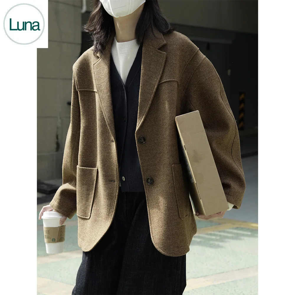 

2023 Quality Winter New Korean Edition Casual Vintage Wool Suit Loose and Slim, Fashionable Commuter Coat for Women