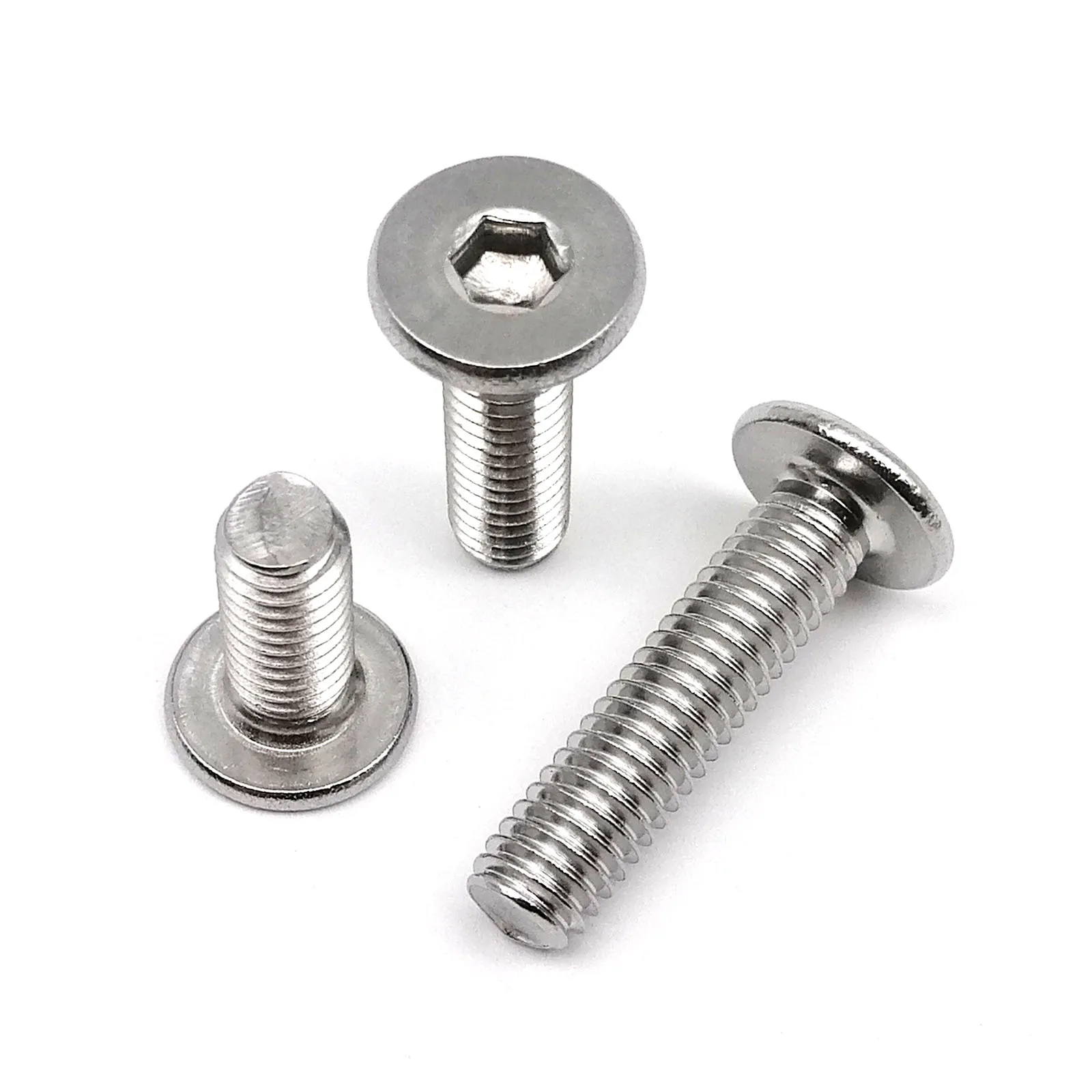 Hexagon Socket Screw Hex Socket Cap Screw Stainless Steel Screws Stainless Steel Screw M2 M2.5 M3 M4 M5 M6 M8 A2 304 Stainless Steel Hex Hexagon Socket Ultra Thin Flat Wafer Allen Head Screw Bolt L=3-100mm