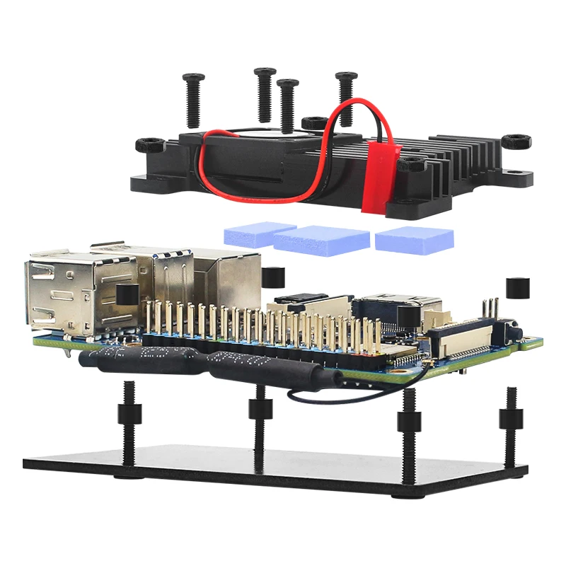 Caixa de liga de alumínio com ventilador,