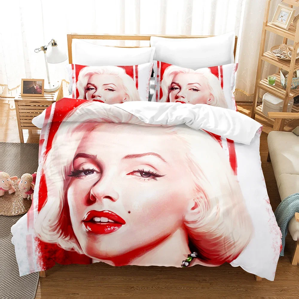 3D Printed Marilyn Monroe Bedding Set Duvet Cover Bedroom Comforter Cover Single Twin King ​Size Quilt Cover Home Textile 2/3PCS 5