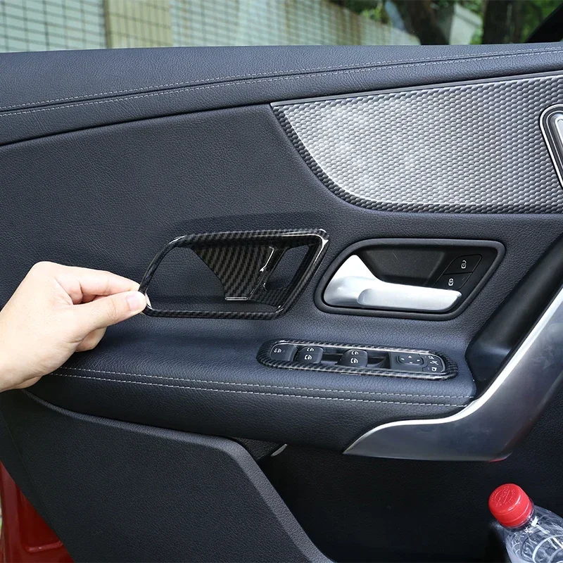 

Для Mercedes Benz A Class W177 2019-2023 ABS углеродное волокно внутри автомобиля крышка чаши отделка наклейки автомобильные аксессуары