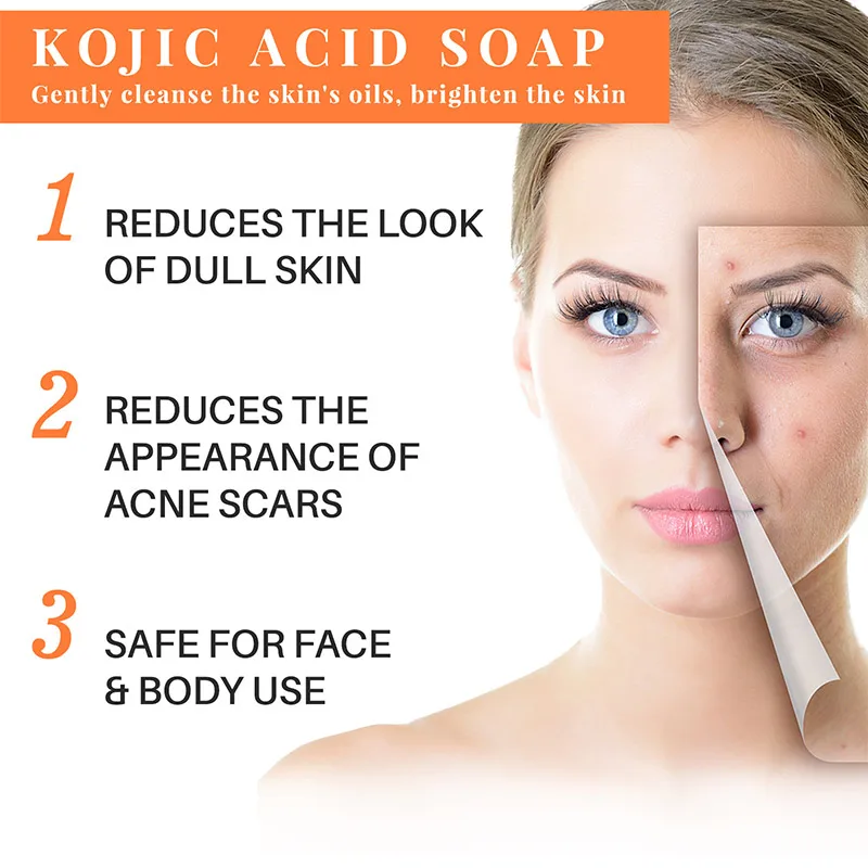 Kojic Acid Glow Soap Facial Deep Cleaning Even Skin Tone Skin Lightening Soap Oil Control Moisturizing women Skin Care 65g x2 5