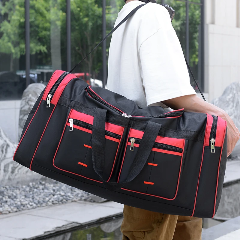 Men's Sports Travel Bag, Extra Large Capacity, Multi-Pocket Crossbody Luggage Bag - 2