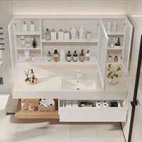 Bathroom Furniture Full Set Vanity With Sink Modern Bathroom Cabinet And LED Intelligent Defog Mirror Cabinet Set Large Storage 5
