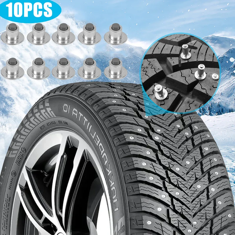 Wheel Tyre Studs Tire Anti-Slip Studs For Motorcycle Bike Car Trucks Bicycle Shoe Soles Snow Alloy Nails Universal Winter Snow Spikes Tyre Cleats