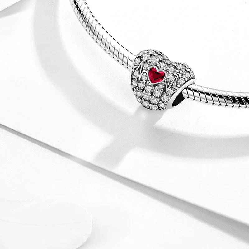 MyGiftHome 925 Sterling Silver Love Heart Charms