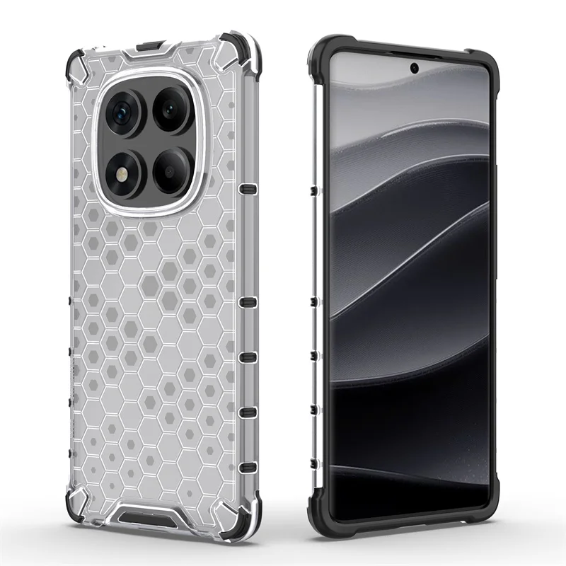 Translucent Honeycomb Design Shockproof Military Armor Case - Hybrid Protective Cover