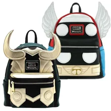 

338 Disney Marvel PU Backpack High-Capacity The Avengers Loki Thor Super Hero Bag Boy Girl Children Schoolbag Handbag Birthday
