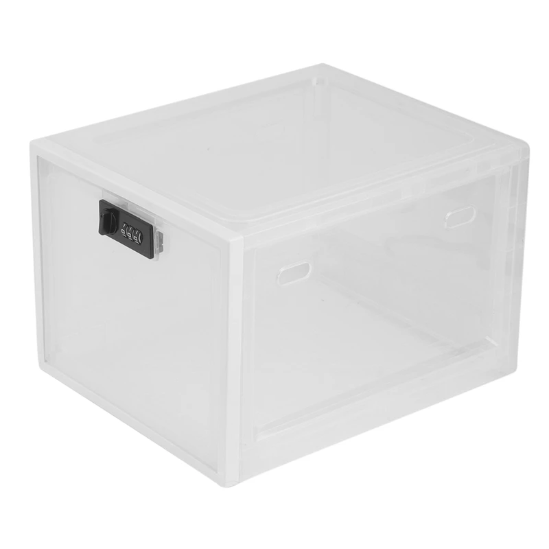 

Refrigerator Food Transparent Storage Box With Password Lock Medicine Box Mobile Phone Tablet Password Box