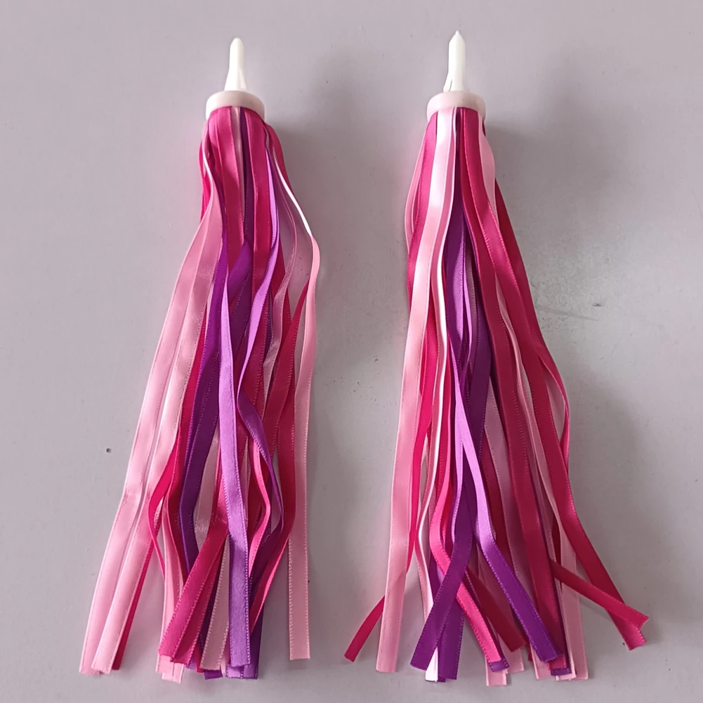 2pcs Bicycle Handlebar Colorful Tassel Streamers Kids Scooter Bike Decor Ribbon Tassel Ribbons Cycling Accessories