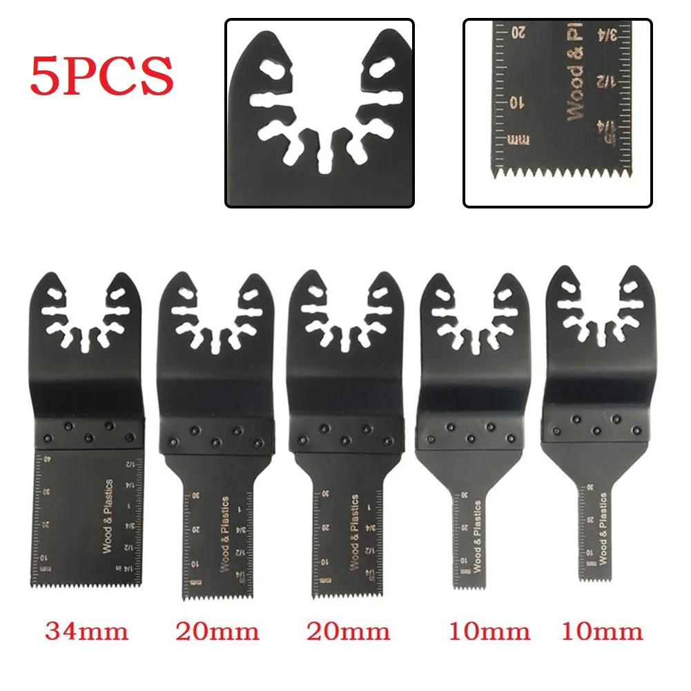 

5Pcs 10/20/34mm Oscillating Saw Blade Multi-Function For Renovator Metal Wood Plastic Opening Hole Saw Blade Power Tools