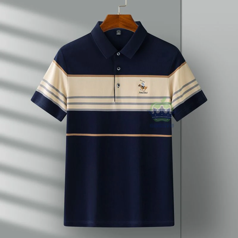 luxury embroidery men's polo shirt summer thin breathable 95%cotton hip hop harajuku black lapel short sleeved tops male m 4xl Luxury Embroidery Men's Polo Shirt Summer Thin Breathable 95%Cotton Hip-Hop Harajuku Black Lapel Short-Sleeved Tops Male M-4XL 5