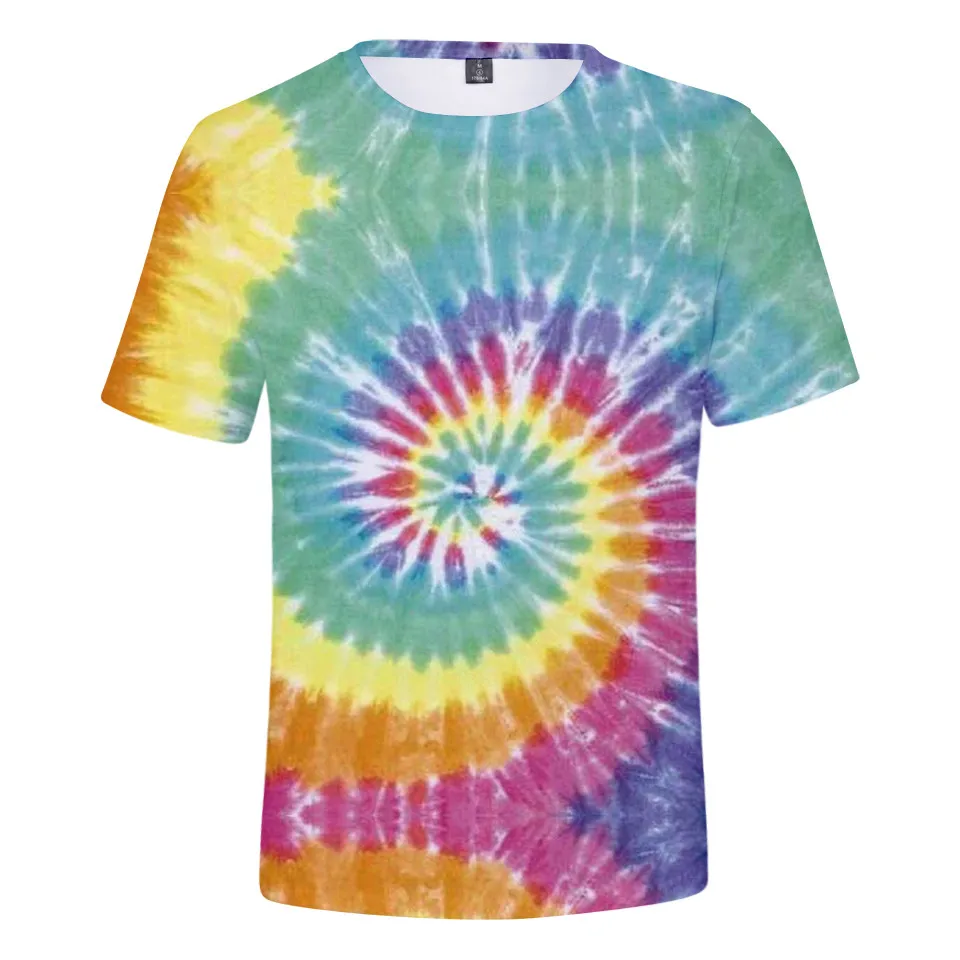 3D Tie Dye Flashbacks T Camisa Colorida Psychedelic Tshirt Camiseta De Alta Qualidade Manga Curta Camisetas Topos Roupas Marca