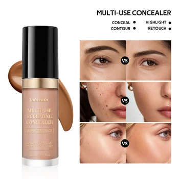 Super correttore per la copertura del viso 5 colori Evidenzia il contorno Ritocco Multiuso Super copertura Idratante Formula all'olio libero Trucco 1