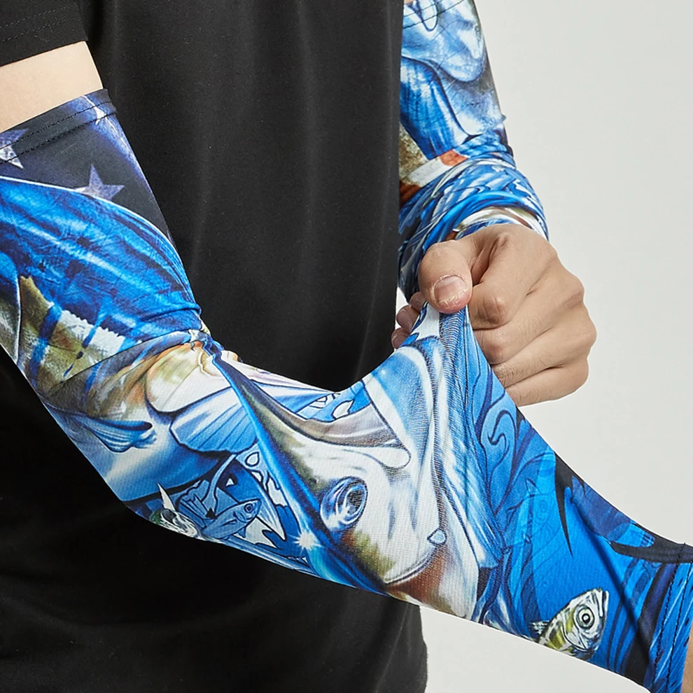 Summer Spider Arm Warmers Sport Arm Sleeves Manga Para Brazo Cycling Running Bike Elbow Sleeve Sunscreen Cuff Tattoo Guard Men 5
