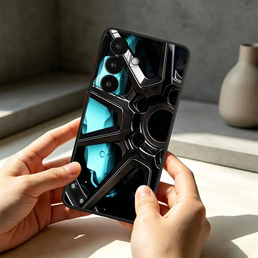 Turquoise Car Wheel Design Phone Case Cover