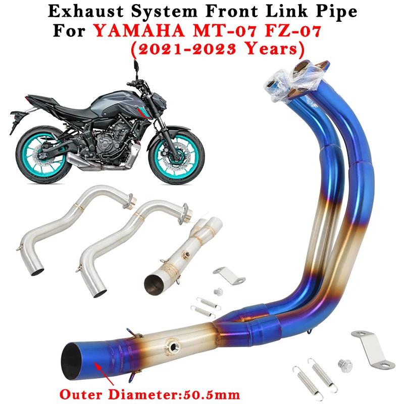 

For MT07 MT-07 FZ07 FZ-07 FZ MT 07 2021 2022 2023 Motorcycle Exhaust Moto Escape System Modified Muffler 51mm Front Link Pipe