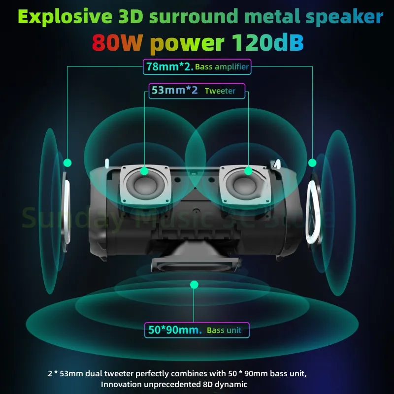 SODLK T18 80W Output Power BT Speaker with  Amplifier Excellent Bass Performance Hi-fi K-Song speakers caixa de som bluetooth 4