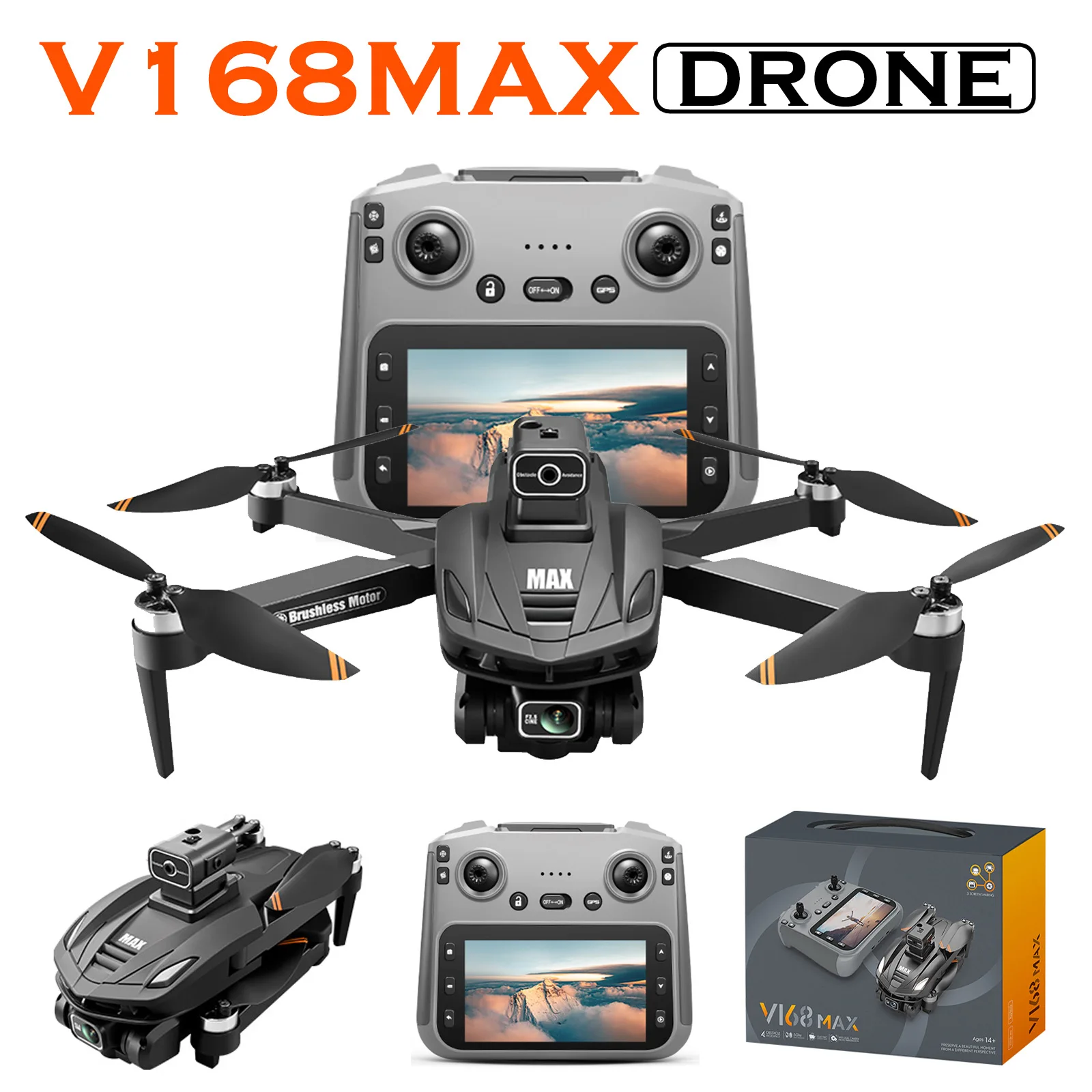 V168 MAX PRO Drone GPS 8K Professional With HD Camera 5G WIFI FPV Brushless RC Quadcopter Obstacle Avoidance Automatic Return