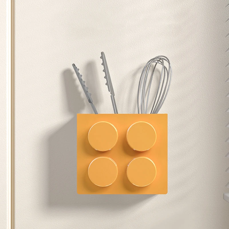 Creative Block-shaped Magnetic Storage Box Kitchen Punch-free Refrigerator Magnet Storage Container Kitchen Tools Storage Basket 5