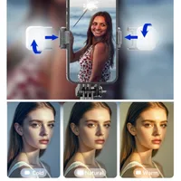 MEUYAG מונופוד שלט רחוק עם תאורה מלאה עבור iPhone Samsung Xiaomi מחזיק טלפון מיני טריפוד אלחוטי Bluetooth מקל סלפי 5