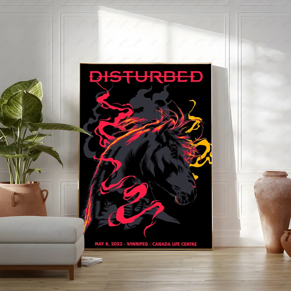 Heavy Metal Band-D-DisturBeds Poster, klebriger Wandkunstdruck, wasserdicht, für Zuhause, Wohnzimmer, Schlafzimmer, Bar, Flur, ästhetisches Dekor – Detail 6