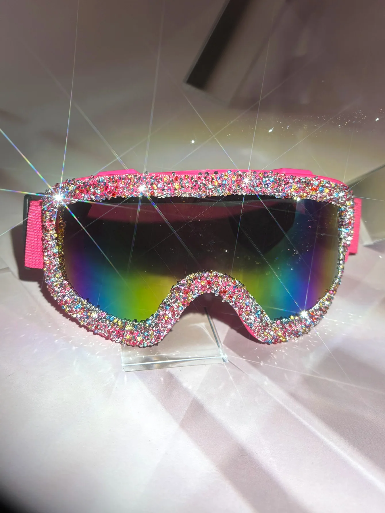 1 件 Pink Ski Goggles Cute Y2K Original Design Candy Color Features Matching Girls’ Favorite Pink Set Cos Protective Goggles Wit 3