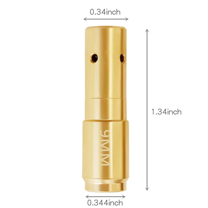 Laser Tactical Laser Bore Sight Collimator Boresighter Cartridge 9mm