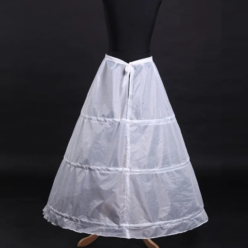 Women's Petticoat 3 Hoops White Underskirt Wedding Accessories