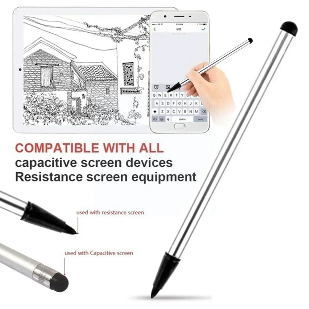 1/2/3pcs Universal Tablet Pen Phone Capacitive/Resistive Stylus Pen For IPhone Ipad Android All Touch Screens Rubber Stylus Pens